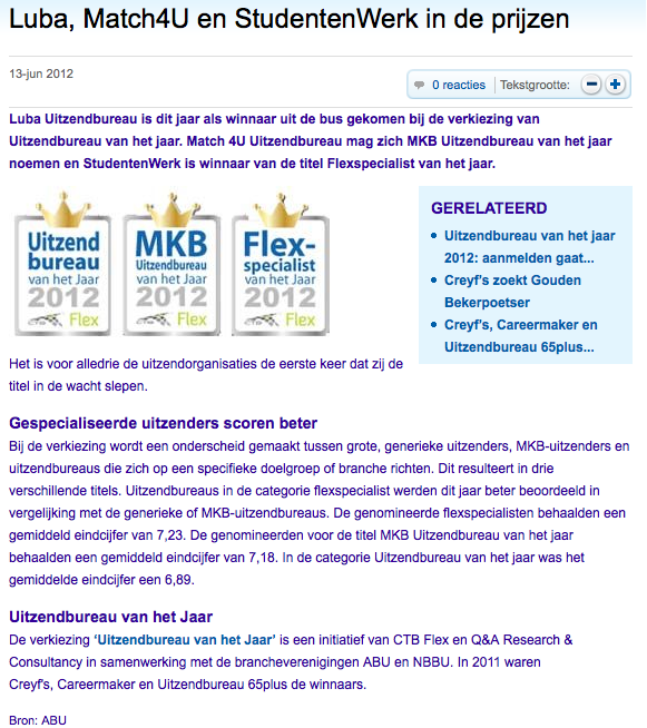 Flexspecialist van het Jaar 2012